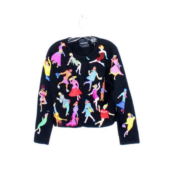 RARE✨ Vintage Michael Simon Flapper Disco Sweater - Picture 2 of 8